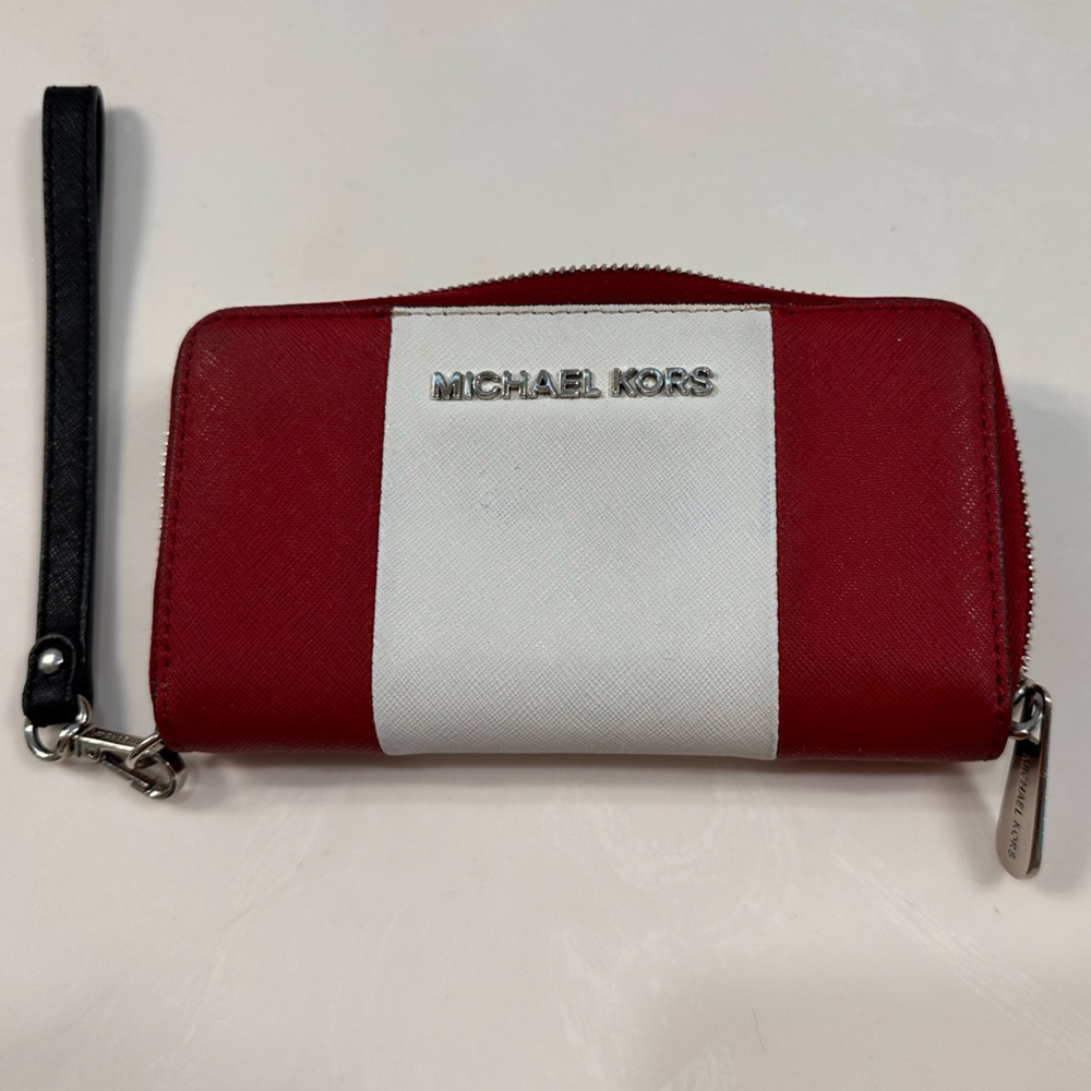 MK Red and white wallet